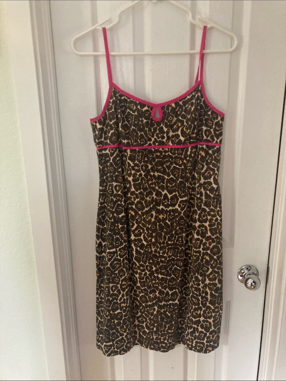 All that Jazz Leopard Print Dress with Hot Pink Trim